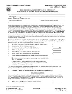 Fillable Online General Obligation Bond Passthrough Worksheets Fax