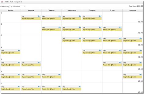 Hour Shift Law Enforcement Schedule Examples Planit Police