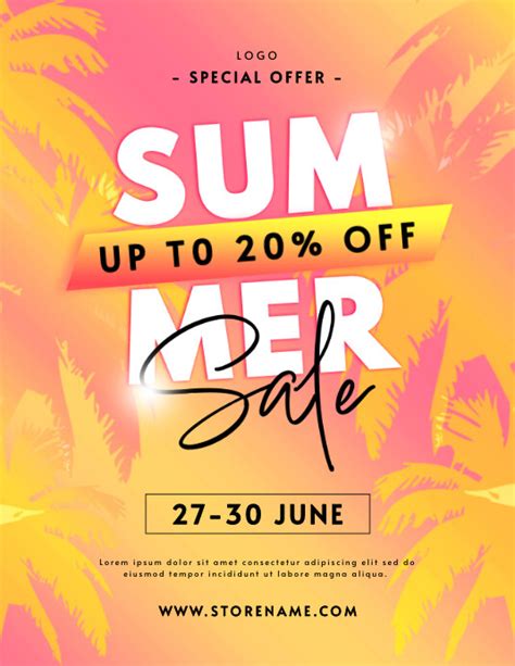 Summer Store Sale Advertisement Retail Flyer Postermywall