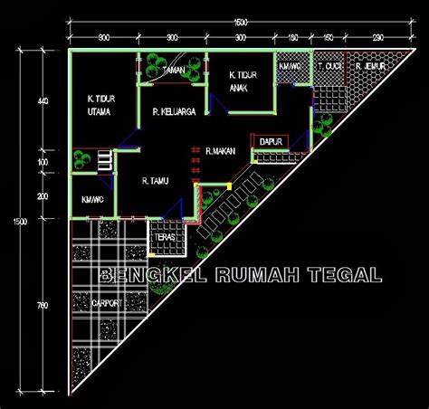 Detail Denah Rumah Segitiga Koleksi Nomer