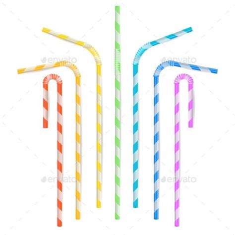 Colorful Drinking Straws Vector Design Template Vector Design