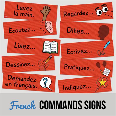 Classroom Commands French Signs Teaching Unplugged