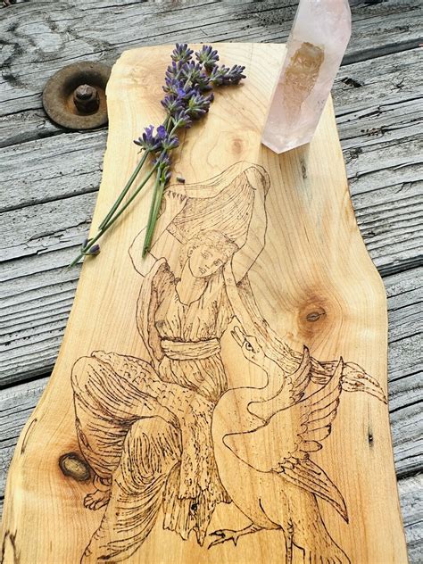 Wood Burned Cutting Charcuterie Board The Six Swans Fairy Tale Etsy