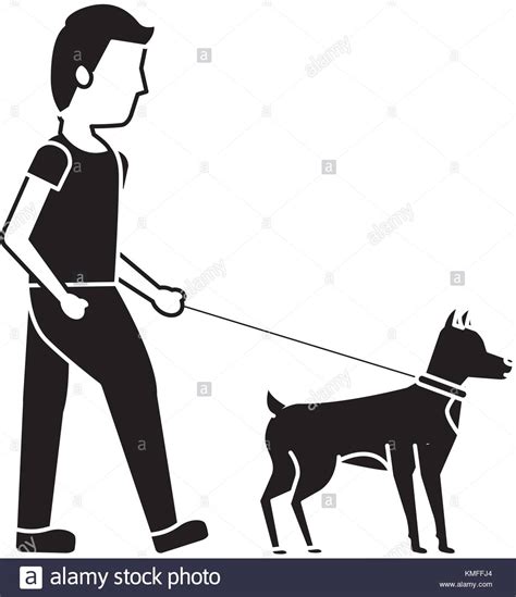 Man Walking Dog Silhouette at GetDrawings | Free download