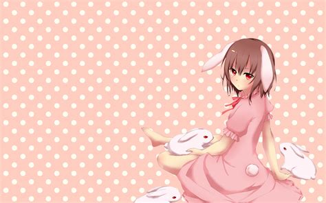 Animal Animal Ears Brown Hair Bunny Ears Bunnygirl Dress Inaba Tewi