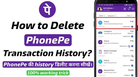 How To Delete Transaction History In Phonepe Phonepe Transaction