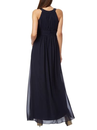 Jake S Cocktail Two Tone Abendkleid Aus Chiffon Marine Melange Online