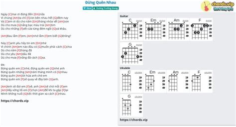 Chord Đừng Quên Nhau Tab Song Lyric Sheet Guitar Ukulele Chordsvip