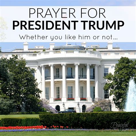 Prayer for President Trump - Peaceful Home