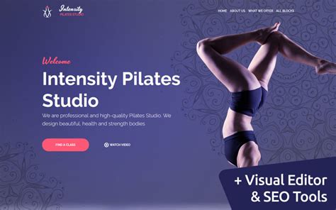 Intensità Modello di pagina di destinazione dello studio Pilates