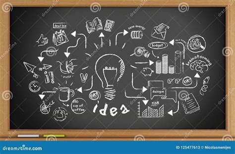 D Blackboard With Innovation Sketch Stock Illustration Illustration