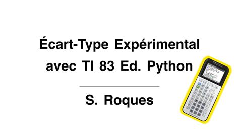 Calcul de lécart type expérimental avec TI 83 Ed Python YouTube