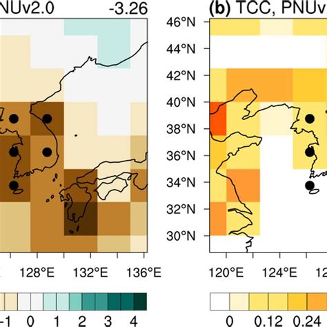 Spatial Distribution Of A Mean Bias Error And B Temporal Correlation