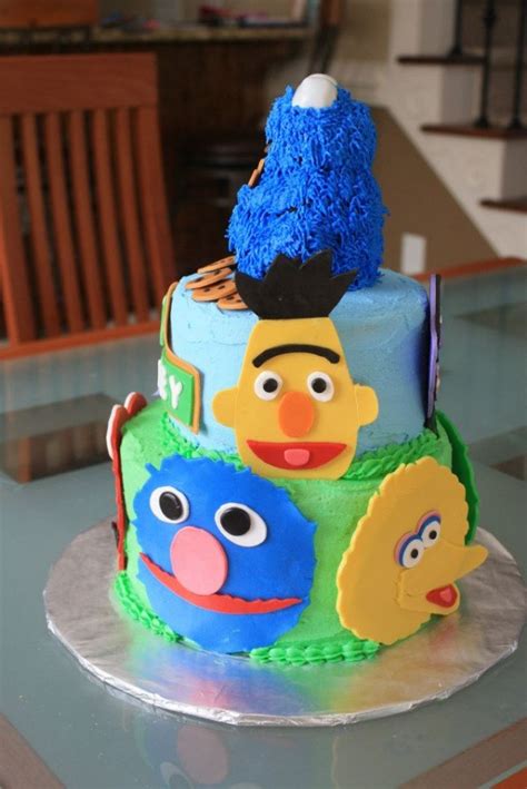 Sesame Street Birthday Cake All Fondant Details