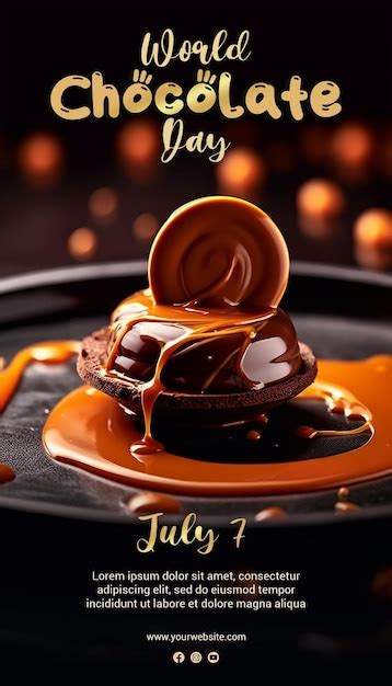 Premium Psd World Chocolate Day Poster Template