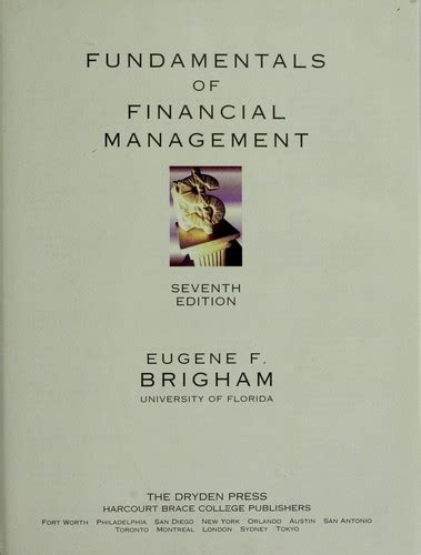 Fundamentals Of Financial Management By Eugene F Brigham Open Library