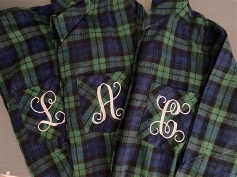 Monogrammed Flannel Shirt Custom Flannel Shirt Etsy