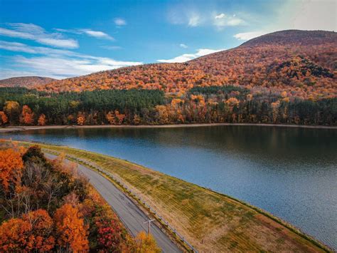 Drone view of Berkshire Foliage, Berkshire MA - Hang Time Drones