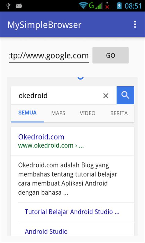 Belajar Cara Menciptakan Aplikasi Browser Sederhana Android Java