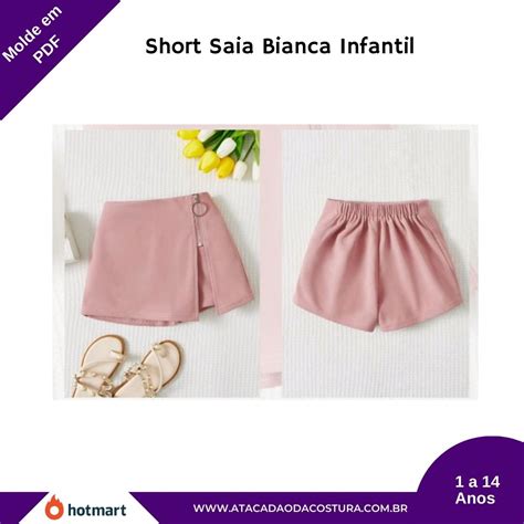 Molde de Short saia bianca infantil em pdf Atacadão da Costura