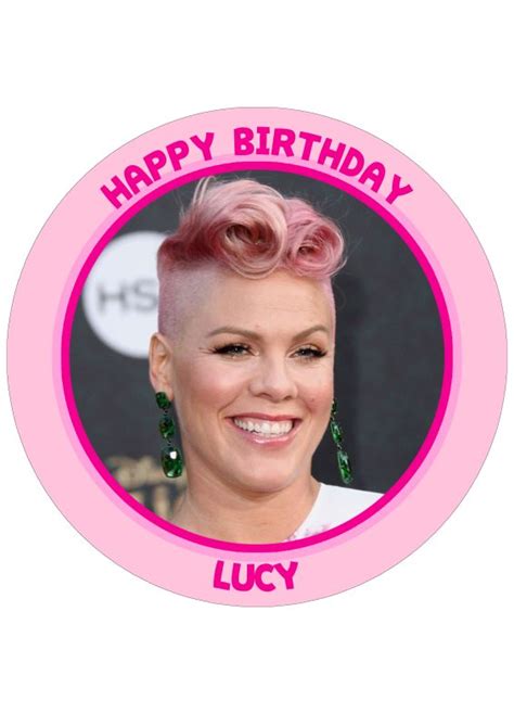 Pink P Nk Singer Round Edible Cake Topper Itty Bitty Cake Toppers