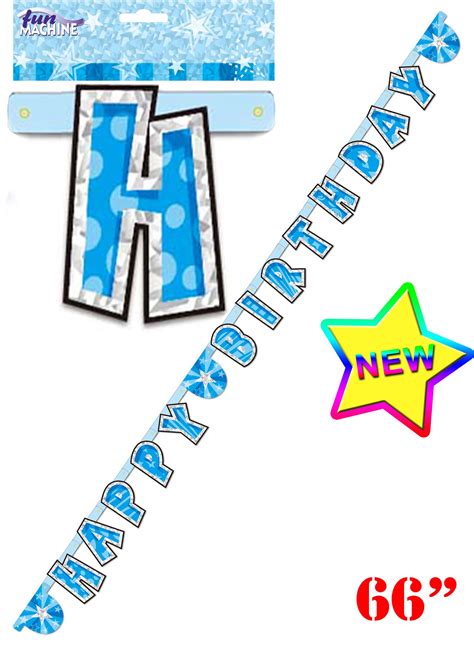 Blue Birthday Glam Letter Banner (66 Inches)