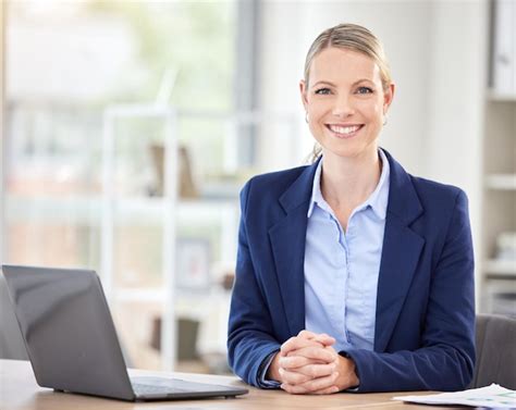 Premium Photo Happy Business Woman Laptop And Smile In Success For