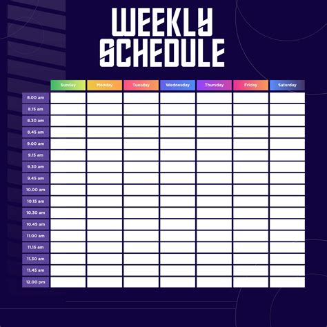 Best Printable Weekly Calendar With Minute Time Slots