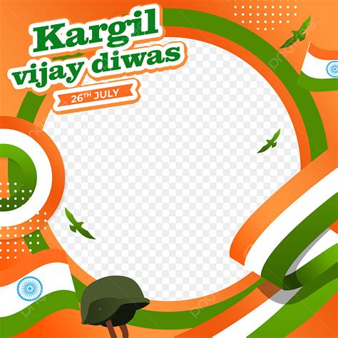 Kargil Vijay Diwas Twibbon Flag Battlefield Celebrate Battlefield