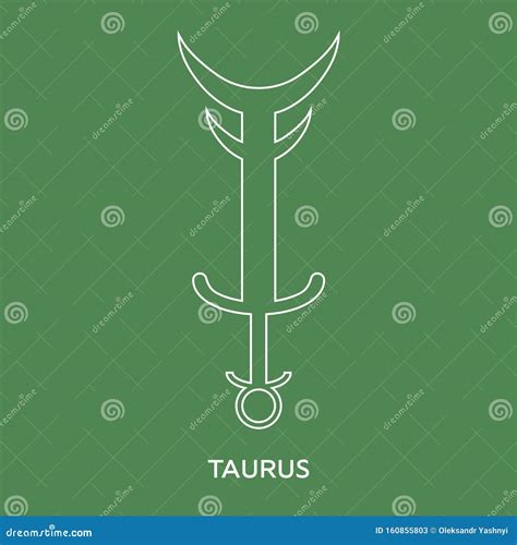 Taurus Sword Zodiac Sign Flat Cartoon Zodiacal Weapon One Of 12