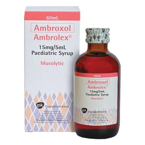 Ambrolex Ambroxol Hydrochloride 15mg 5ml Syrup 60ml Price In The