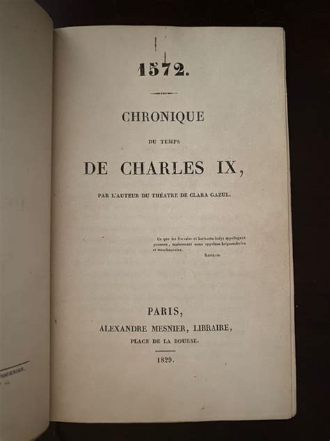 Prosper Mérimée Chronique du temps de Charles IX reliure Catawiki