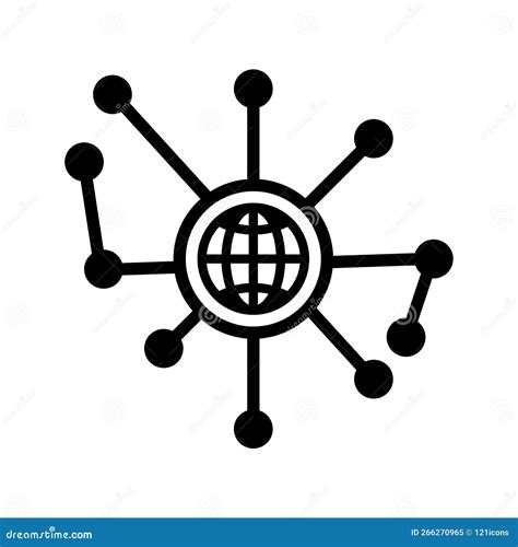 Connectivity Digital Internet Icon Black Vector Graphics Stock