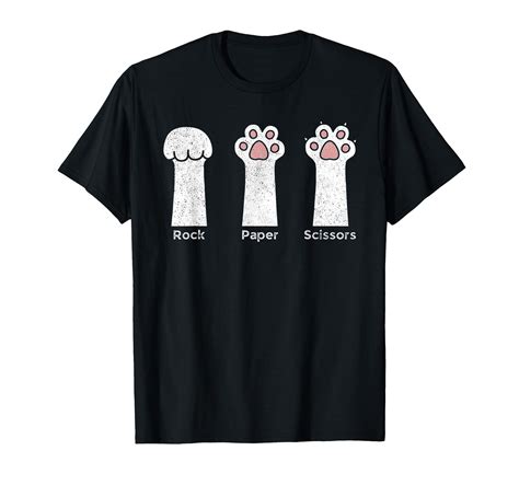 Distressed Cat Lover Owners Rock Paper Scissors Cat Paws T-Shirt