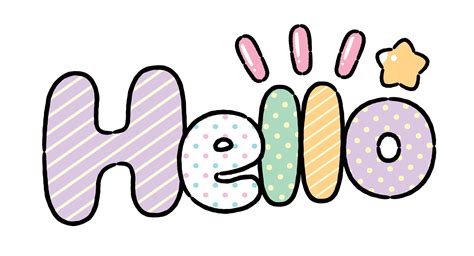 Cute Word Hello Cartoon Style Vector Illustration 25894618 Vector