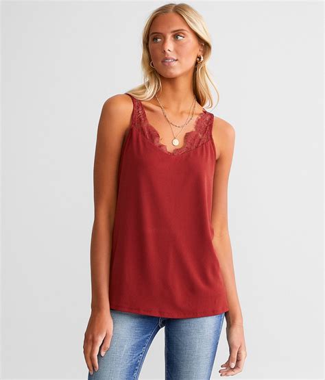 Daytrip Eyelash Lace Tank Top Women S Tank Tops In Rosewood Buckle