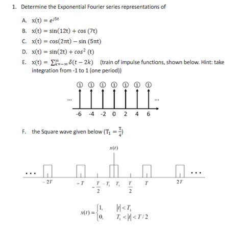 Solved Determine The Exponential Fourier Series Representations Of