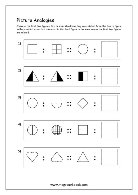 Free Printable Picture Analogy Worksheets Logical Reasoning