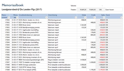 Memo Boekhouden In Excel