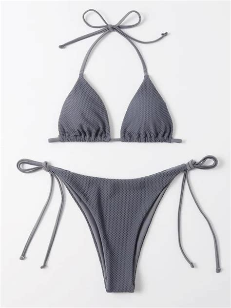 Triangle Tie Side Bikini Swimsuit Voile Et Lumiere Online Store