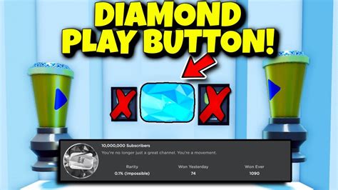 I Finally Got The DIAMOND PLAY BUTTON Award YouTube Simulator Z Roblox