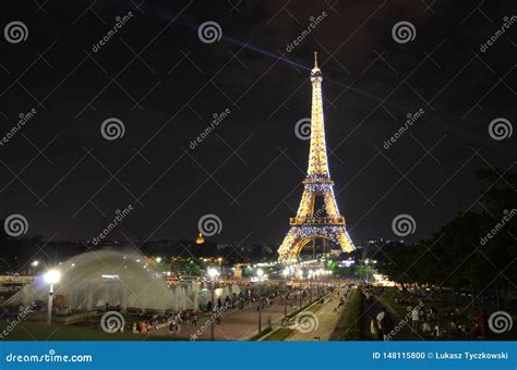 Eiffel Tower in Paris - Night View Editorial Image - Image of french ...