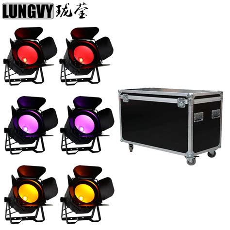 Free Shipping 6pcs Lot Flightcase Packing High Quality RGBW UV 200w