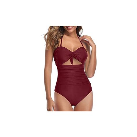 Viunychn Costumi Da Bagno Donna Curvy Elegant Costume Intero Contenitivo Bikini Scollo A V