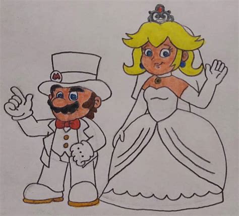 Mario and Peach in Wedding Attire by FazbearandMarioFan99 on DeviantArt