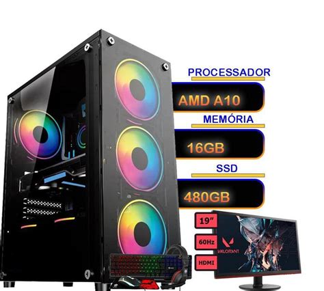 Cpu Gamer Amd A Gb Ssd Gb Monitor Kit Gamer Alletech