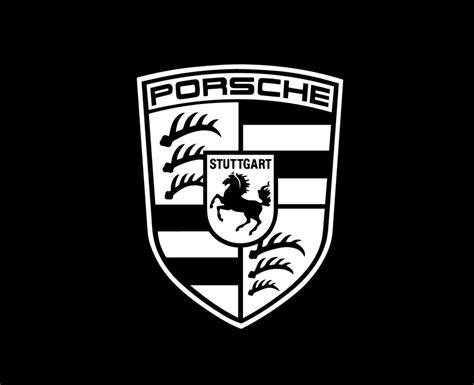 Descargar Porsche Logo Marca Coche Símbolo Blanco Diseño Alemán Automóvil Vector Ilustración Con