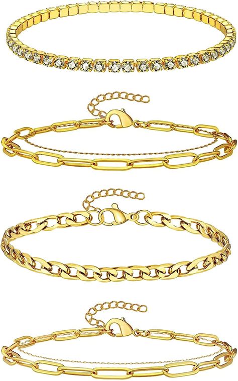 Amazon VIBILIA Gold Chain Bracelet Sets For Women Girls Gold