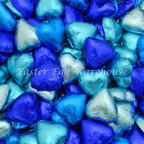 Milk Chocolate Hearts Custom Mix Light Blue Blue And Dark Blue 500g