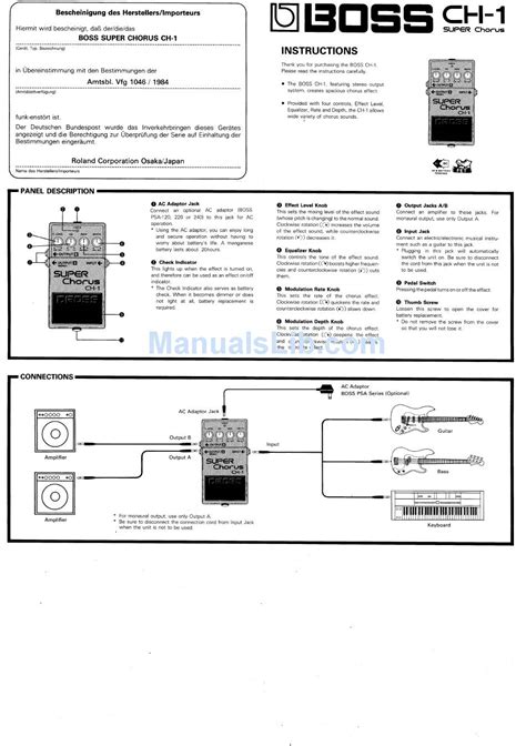 BOSS SUPER CHORUS CH-1 INSTRUCTIONS Pdf Download | ManualsLib